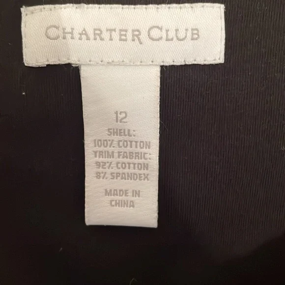 Charter club a line midi skirt size 12. With black waistband. Cotton. - Picture 5 of 6